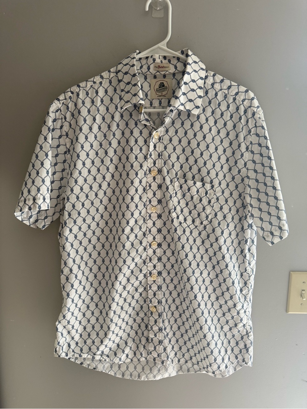 Kennington The Fatafe Shirt Men’s SZ L Button Down Collared Short Sleeve Chain